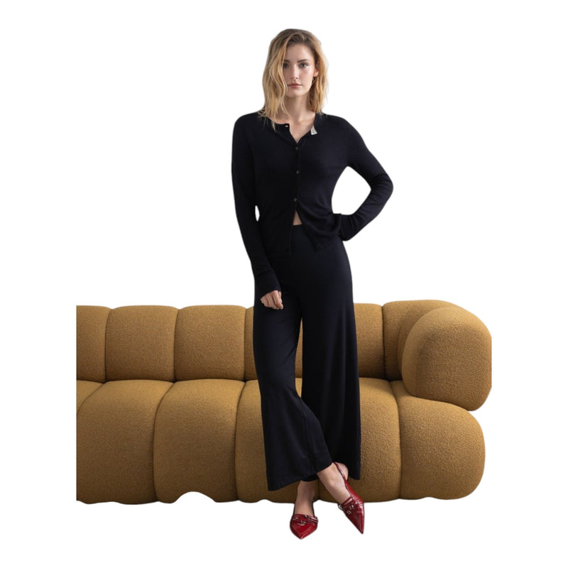 Pantaloni Donna Surkana - Pantalone dritto cropped - Nero
