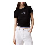T-shirt Donna Calvin Klein - Shadow Graphic Regular Tee - Nero