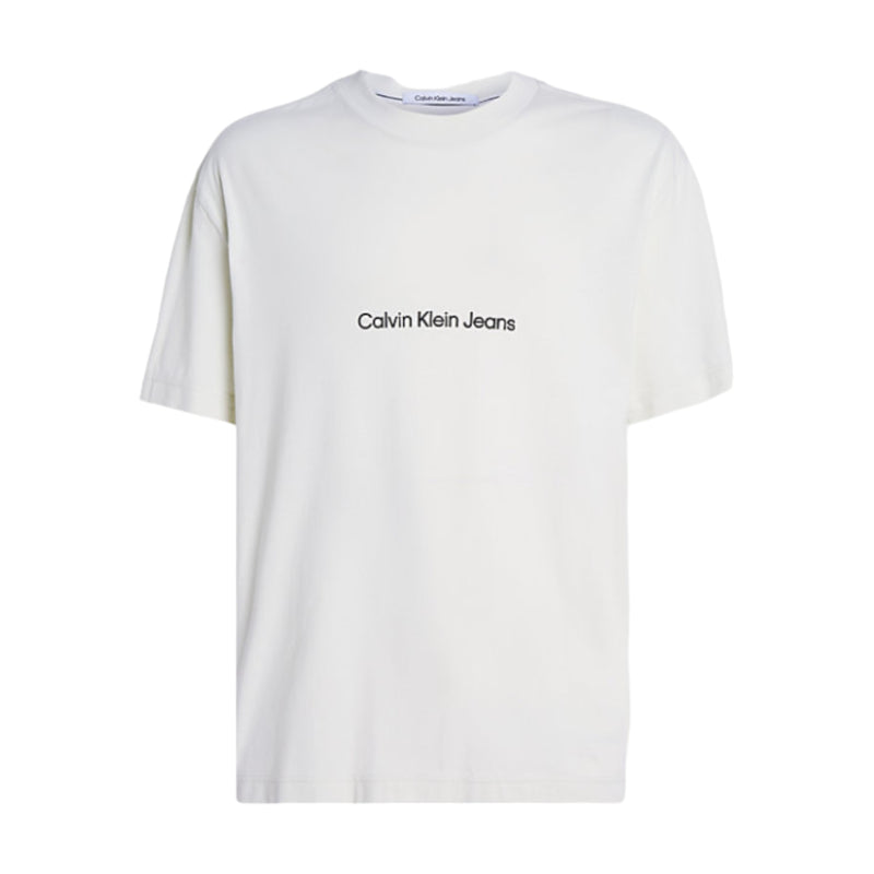 T-shirt Uomo Calvin Klein - Square Frequency Logo Tee - Bianco