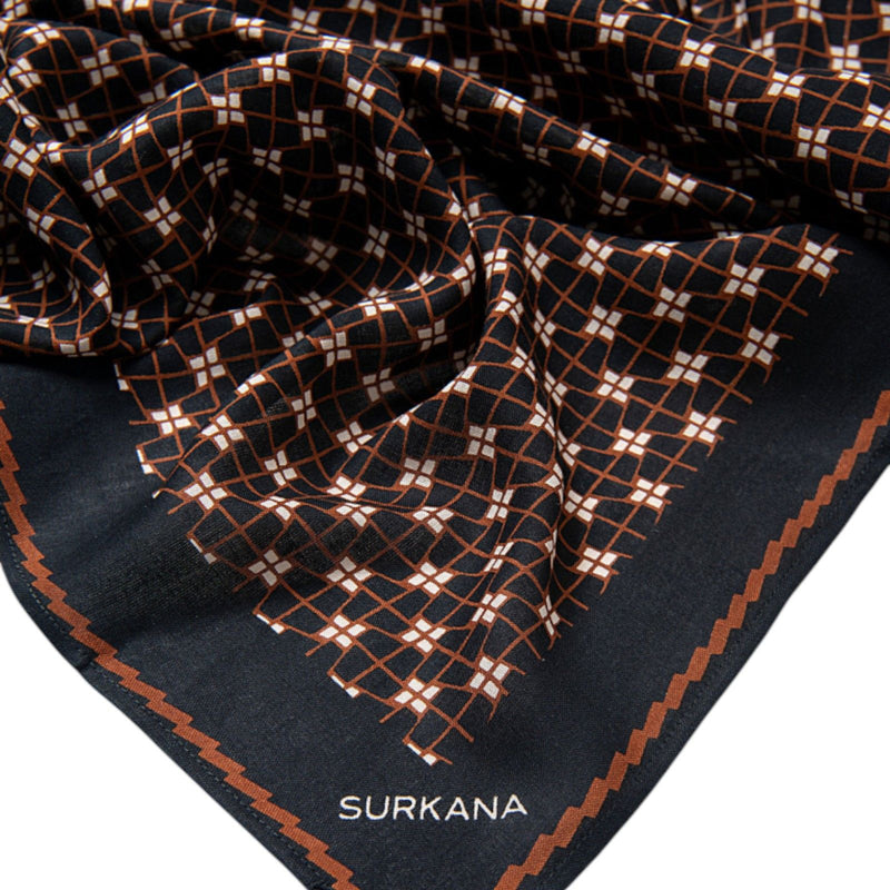 Sciarpe Donna Surkana - Sciarpa Rettangolare Stampata - Nero