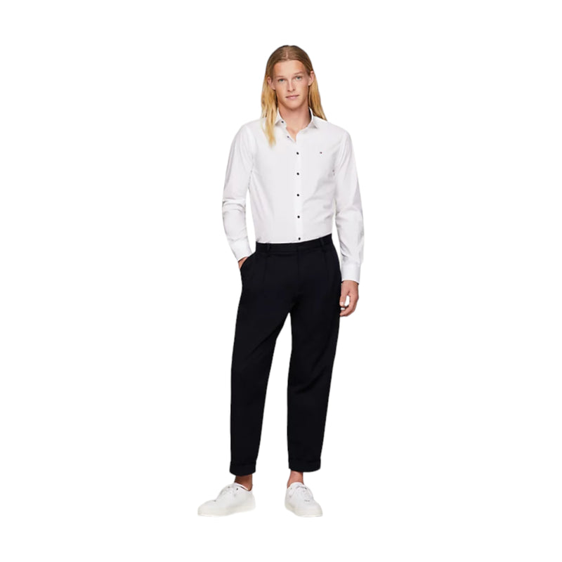 Camicie casual Uomo Tommy Hilfiger - Cl Stretch Poplin Contrast Shirt - Bianco