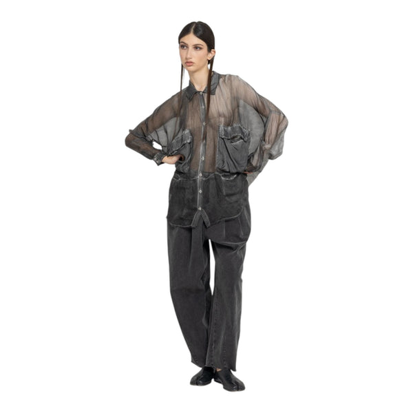 Camicie Donna Sanctamuerte - Camicia Tasche A Gronda - Grigio