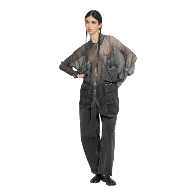 Camicie Donna Sanctamuerte - Camicia Tasche A Gronda - Grigio
