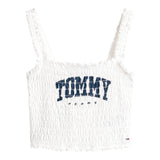 Canotte e top Donna Tommy Hilfiger - Bralette Varsity slim fit a nido d'ape - Bianco