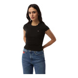 T-shirt Donna Tommy Hilfiger - Tjw Sh Slim Babylock Tee Ext - Nero