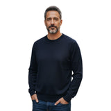 Maglioni Uomo Alpha Studio - Girocollo M/L Slim Merinos - Blu