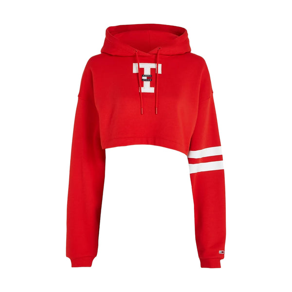 Felpe con cappuccio Donna Tommy Hilfiger - Tjw Sp Crp Letterman Flag Hoodie - Rosso