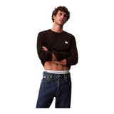 Maglie Uomo Calvin Klein - Ls Eu Badge 350Terry Cn Swtshrt - Nero