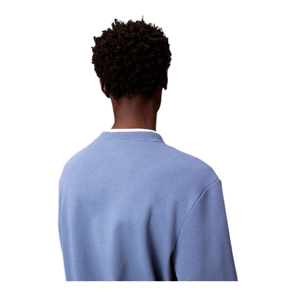 Maglie Uomo Calvin Klein - Ls Eu Badge 350Terry Cn Swtshrt - Azzurro