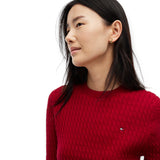 Maglioni Donna Tommy Hilfiger - Cotton Cable Fine Gg C-Nk Swt - Fucsia