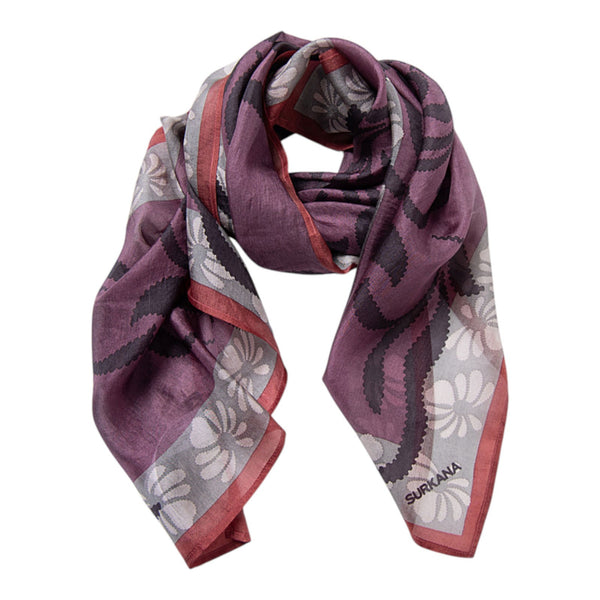 Sciarpe Donna Surkana - Sciarpa Quadrata Stampata - Grigio