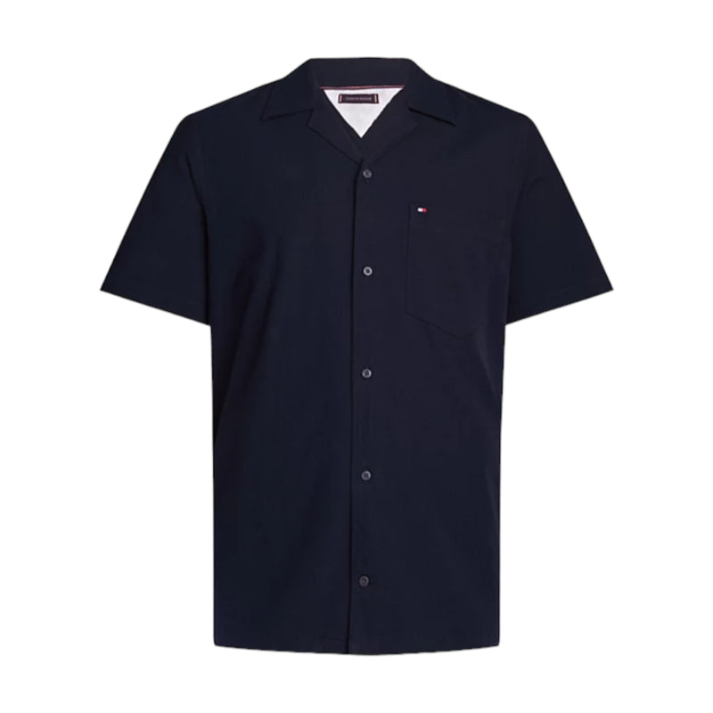 Camicie casual Uomo Tommy Hilfiger - Seersucker Solid Shirt S/S - Blu