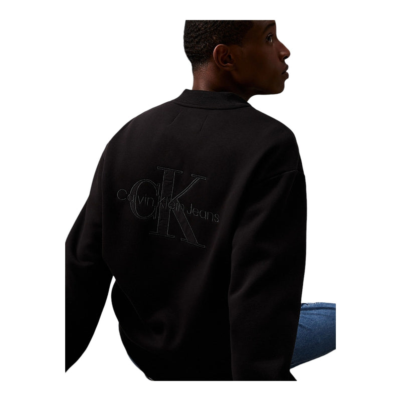 Felpe senza cappuccio Uomo Calvin Klein - Monologo Applique Knit Bomber - Nero