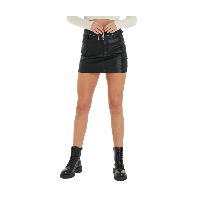 Gonne casual Donna Tommy Hilfiger - Tjw Buckle Pleather Mini Skirt - Nero