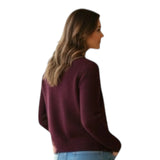 Cardigan Donna Pour Moi - Giacca In Maglia Costa Inglese Bottoni - Bordeaux