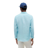 Camicie casual Uomo Tommy Hilfiger - Pigment Dyed Li Solid Rf Shirt - Celeste