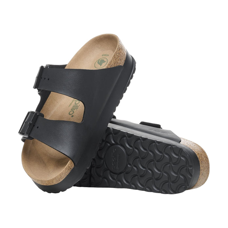 Sandali Donna Birkenstock - Arizona Platform black veg, Birko Flor - Nero