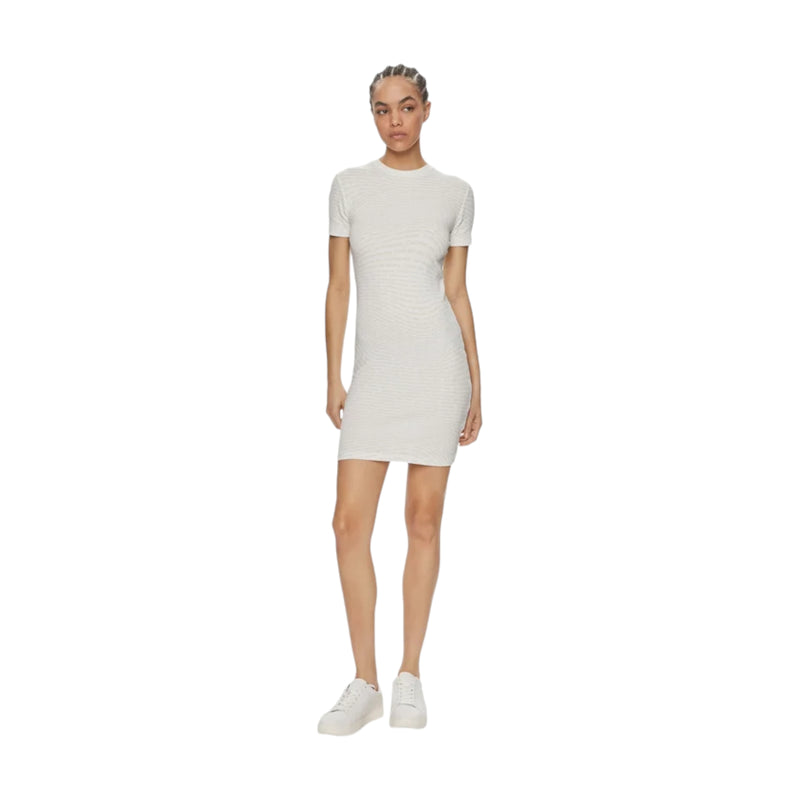 Vestiti casual Donna Calvin Klein - Aop Rib Short Sleeve Dress - Bianco