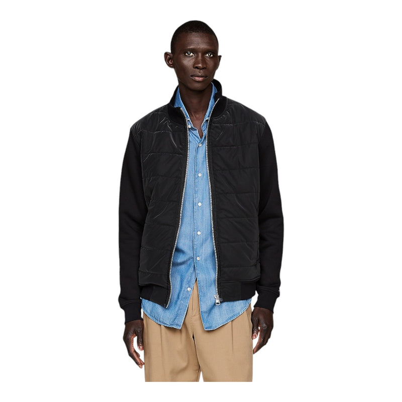 Cardigan Uomo Tommy Hilfiger - Mix Media Zip Thru Stand Clr - Nero