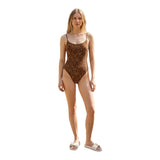 Costumi interi Donna Mc2 Saint Barth - Cecille P Round Neck One Piece Swimsuit With Thin - Marrone