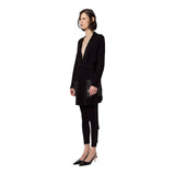 Cardigan Donna Alpha Studio - Cardigan M/L Tasche E Cintura Leather &Tricot - Nero