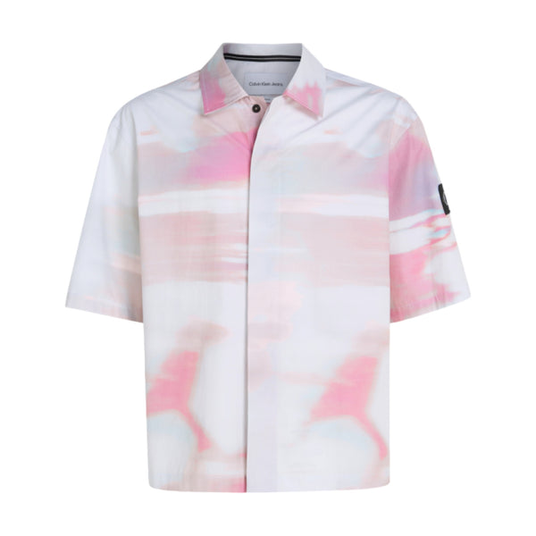 Camicie casual Uomo Calvin Klein - Diffused Aop Ss Shirt - Multicolore