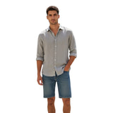 Camicie casual Uomo GMF965 - Camicia Ml Lino E Cotone - Marrone