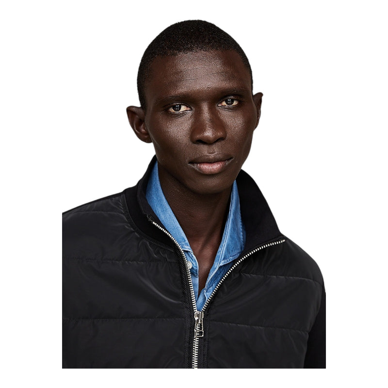 Cardigan Uomo Tommy Hilfiger - Mix Media Zip Thru Stand Clr - Nero