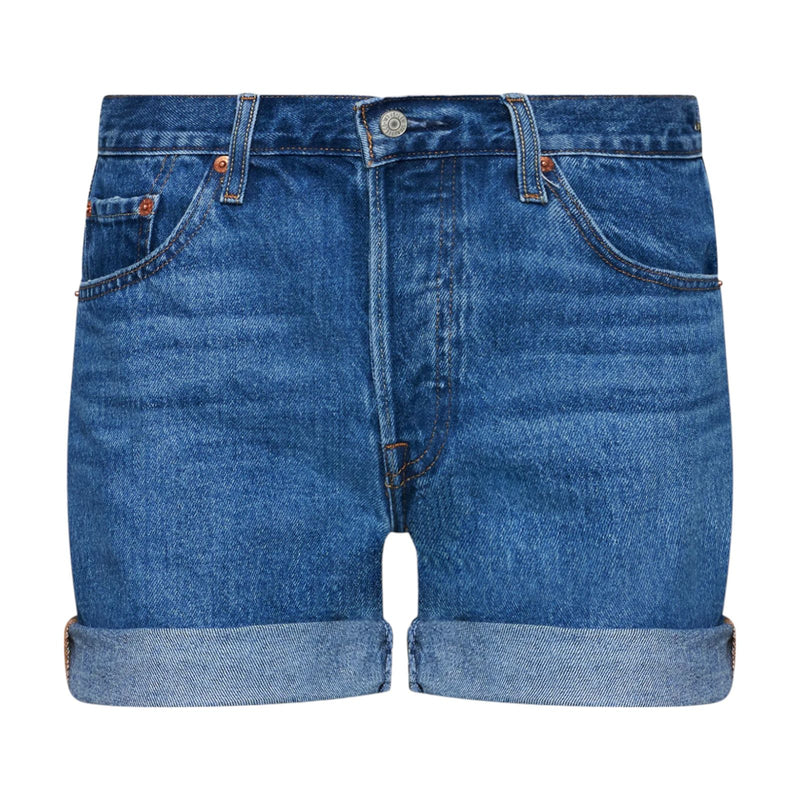 Pantaloncini Donna Levi's - 501 Rolled Short Orindas Troy Scraped - Blu