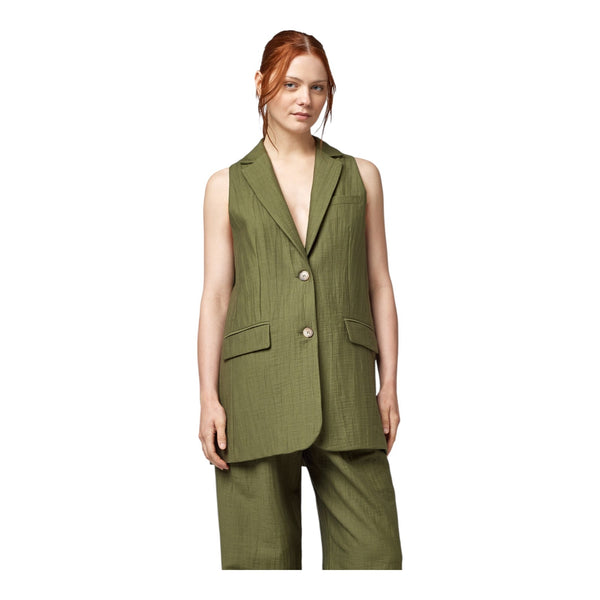 Gilet Donna Alpha Studio - Gilet Tailoring - Verde militare