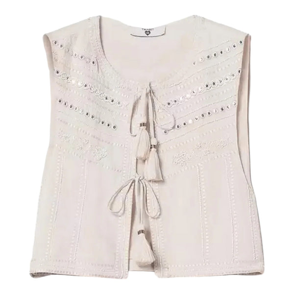 Canotte e top Donna Twinset - Gilet - Beige