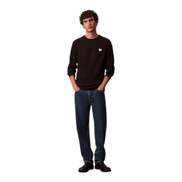 Maglie Uomo Calvin Klein - Ls Eu Badge 350Terry Cn Swtshrt - Nero