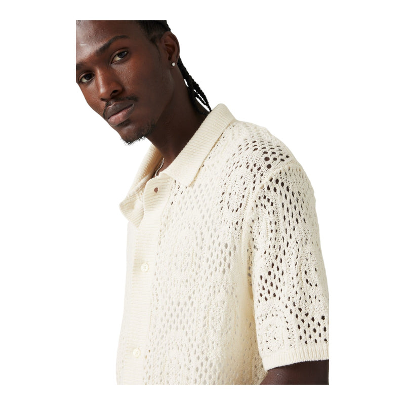 Maglie Uomo Levi's - Sweater Camp Shirt Pointelle Crochet Egr - Multicolore