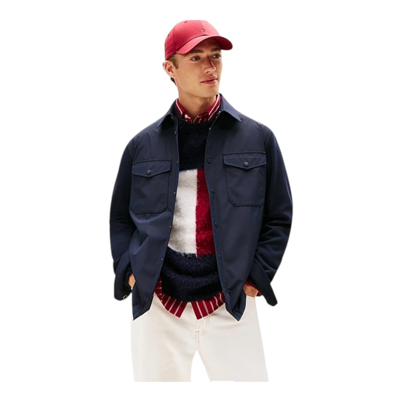 Camicie casual Uomo Tommy Hilfiger - Mix Media Intechno Overshirt - Blu