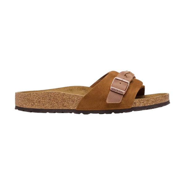 Sandali Donna Birkenstock - Oita Braided mink, Suede Leather - Cognac