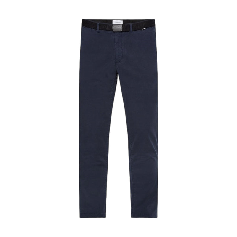 Pantaloni Uomo Calvin Klein - Slim Fit Garment Dye Chino Belt - Blu