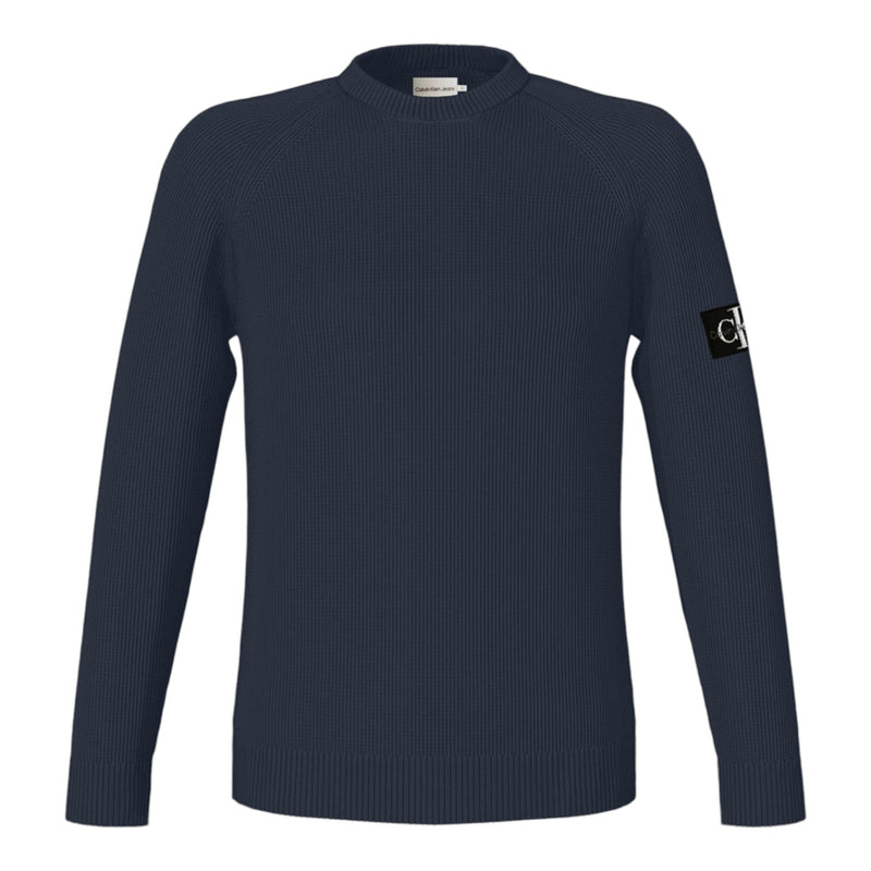 Maglie Uomo Calvin Klein - Badge Easy Sweater - Blu