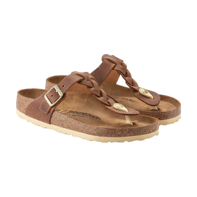 Sandali Donna Birkenstock - Gizeh Braided cognac, Oiled Leather - Cognac