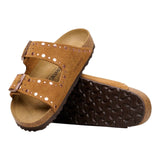 Sandali Unisex Birkenstock - Arizona Rivet Suede Leather - Cammello