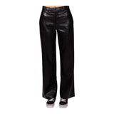 Pantaloni Donna Calvin Klein - Faux Leather Straight Pant - Nero