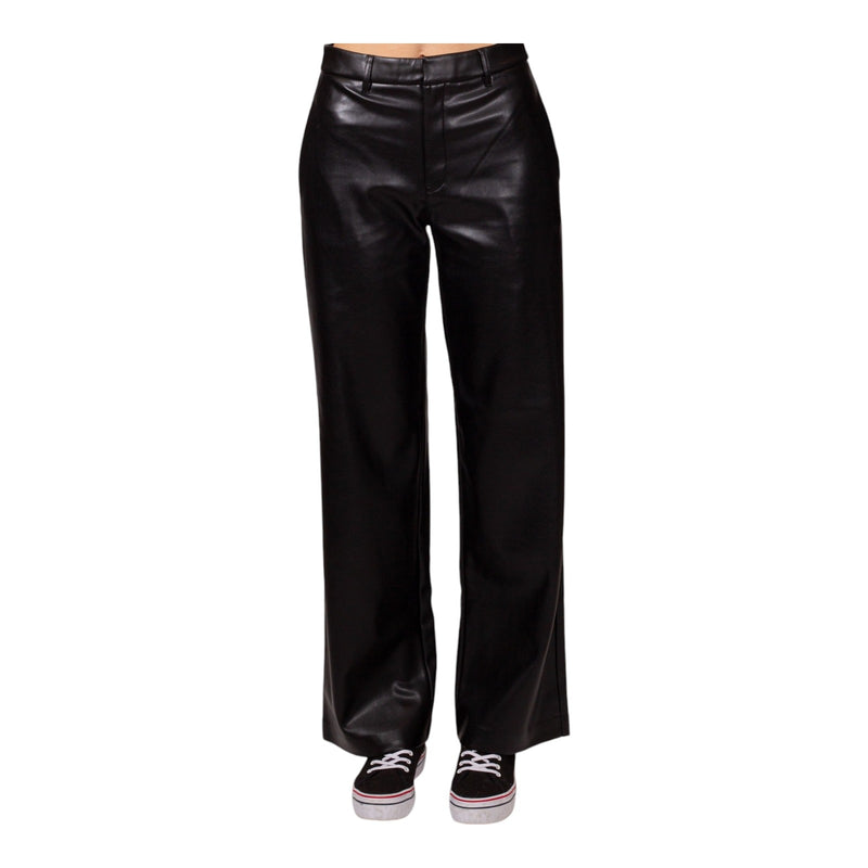 Pantaloni Donna Calvin Klein - Faux Leather Straight Pant - Nero