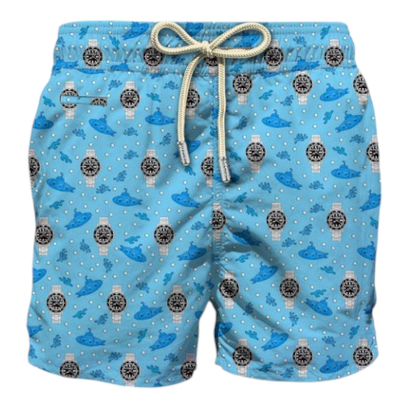 Pantaloncini e calzoncini Uomo Mc2 Saint Barth - Lighting Micro Fantasy Ultralight Swim Short - Celeste