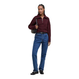 Maglioni Donna Barbour - Lavensdale Half Zip Jumper - Bordeaux