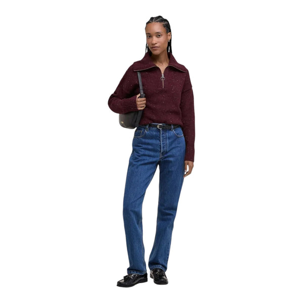 Maglioni Donna Barbour - Lavensdale Half Zip Jumper - Bordeaux