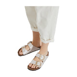 Sandali Donna Birkenstock - Arizona Big Buckle gracef. pearl white, Birko Flor - Avorio