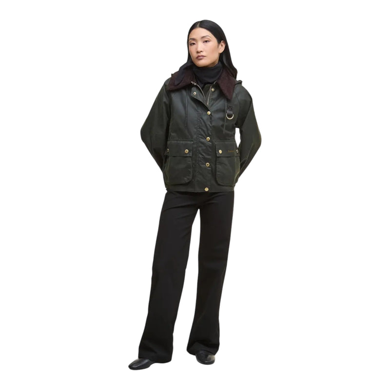 Giubbini Donna Barbour - Reighton Wax - Verde