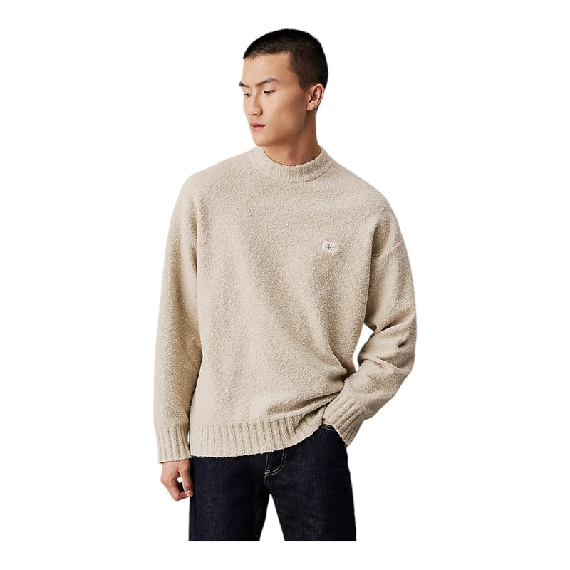 Maglie Uomo Calvin Klein - Boucle Boxy Sweater - Beige