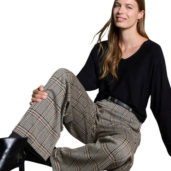 Pantaloni Donna Surkana - Pantaloni dritti in jacquard - Nero