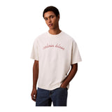 T-shirt Uomo Calvin Klein - Ss Cntr Chn Sttch 16 - Panna