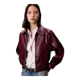 Giubbini Donna Calvin Klein - A-Crppd Crnkl Fx Lth - Bordeaux